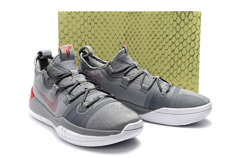 Men Nike Kobe AD EP Wolf Grey Red Shoes